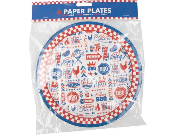 Summer Essentials - 6pk BBQ Paper Plates, 23cm
