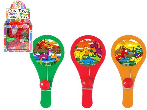 96x Dinosaur Mini Paddle Bat And Ball Games  zzz | T08317