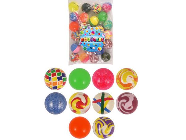 25x Bouncers 6cm Jet Balls...Assorted Designs | T27033