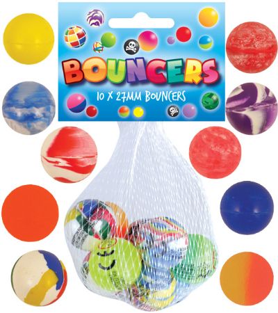 Bouncers 10 Assorted 25mm Jet Balls 