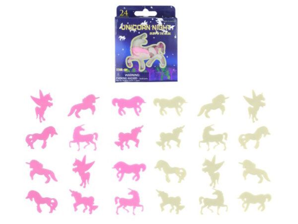 24x Assorted 24pce Glow In The Dark Unicorns | T51468