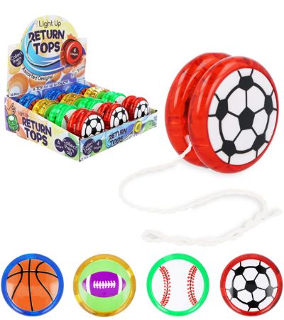 12x Light Up Sports Return Tops / YoYo In Counter Display