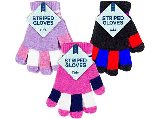 Farley Mill Kids Striped Gloves, Assorted Picked At Random | TEX1643