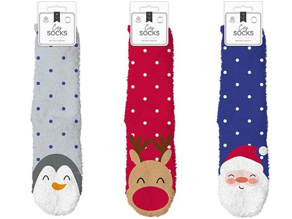 Farley Mill 2 Pair Cosy Festive Gripper Socks, Assorted Picked At Random | TEX7022OB