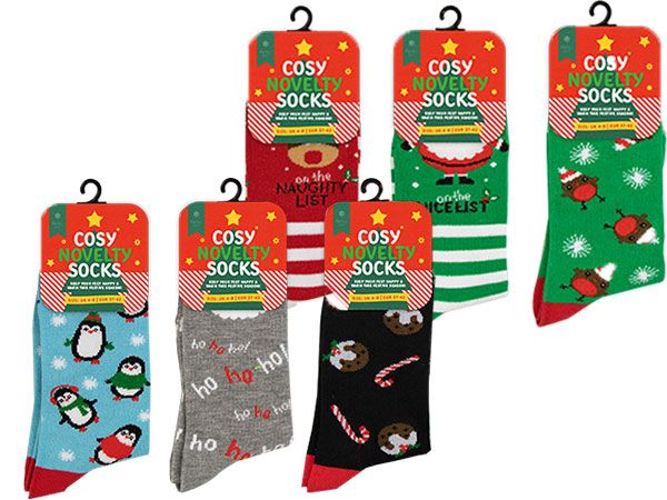 Farley Mill Christmas Ladies Novelty Festive Socks Size 4-8, Assorted Designs