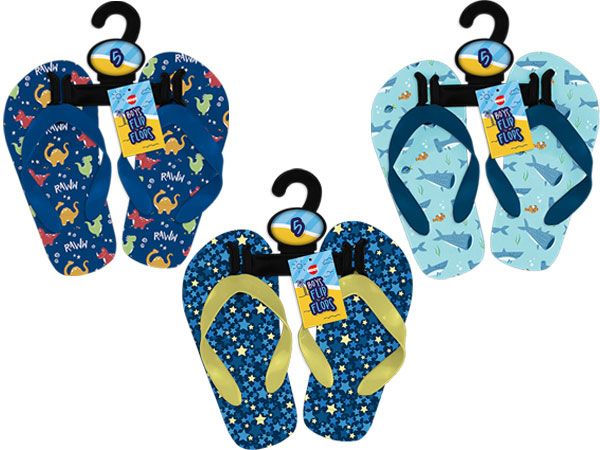 24x Boy Printed Flip Flops In Assorted Sizes and Colours