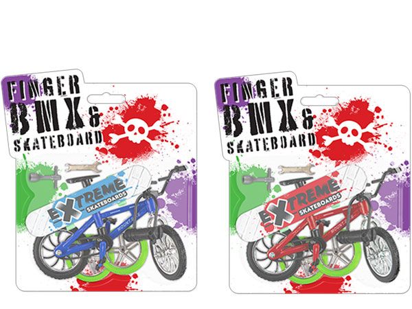 Hoot Toys - Finger BMX Bike and Skateboard Set, Assorted Picked At Random