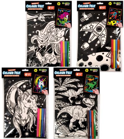 12x Kreative Kids Colour In Velvet Art In Assorted Designs | TY0519