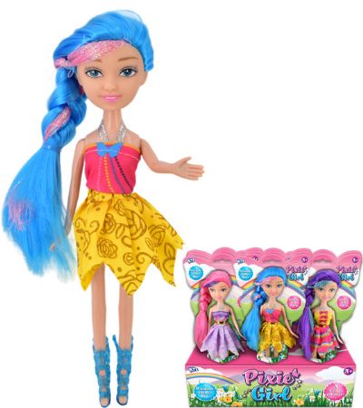 Display Of 12x Pixie Girl Bendable Doll