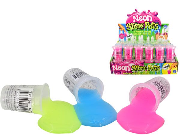 48x Super Stretchy Mini Neon Slime Pots