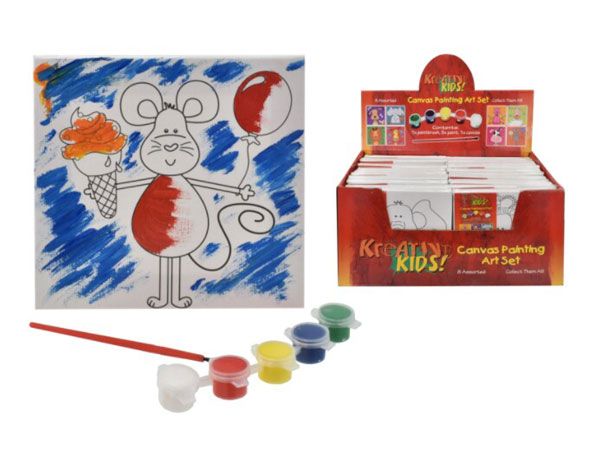 24x Kreative Kids - Colour Your Own Art Canvas - ASSORTED
