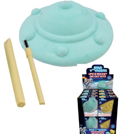 12x Star Voyagers UFO & Rocket Dig Out Kits In Counter Display