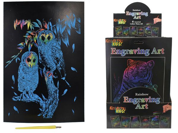 48x Kreative Kids Assorted Large Engraving Scraper Foil Art Kits