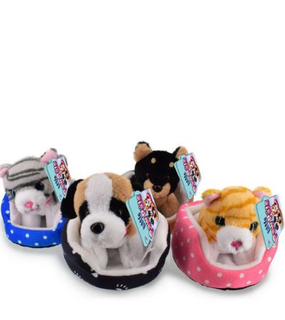 Little Paw Pals Plus Cat / Dog In A Basket...Assorted Picked At Random
