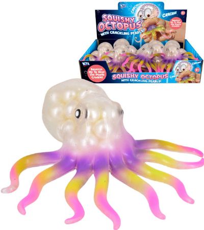 12x Squishy Octopus With Crackling Pearls | TY3611