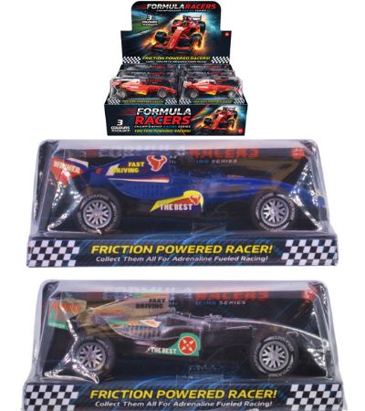 12x Friction Powered Formula Racers In Counter Display