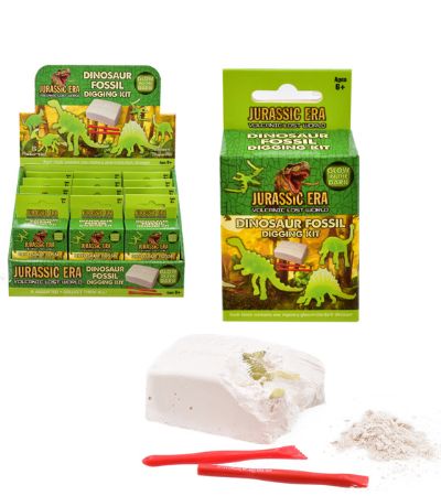 Display Of 12x Jurassic Era Glow In The Dark Dino Egg Dig Excavation | TY7963