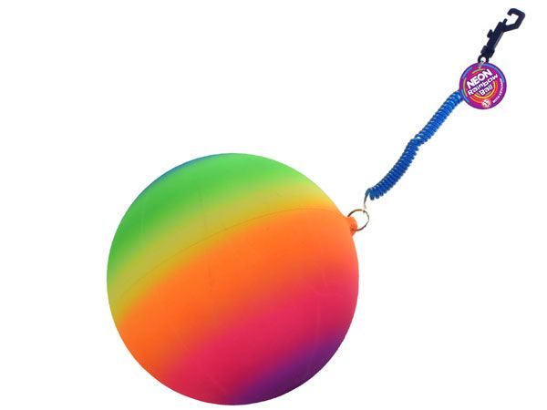 9'' Rainbow Ball With Spiral Keychain