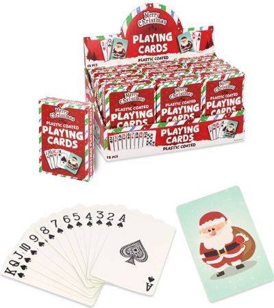 12x Christmas Playing Cards In Counter Display | W07026