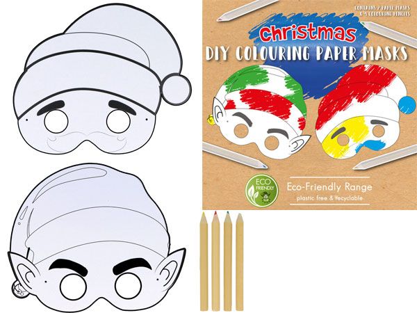 Christmas Colouring Mask & Pencils | Wholesale Toys