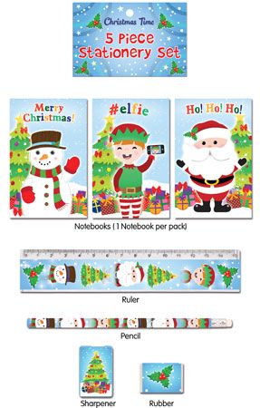 5pce Christmas Stationery Set