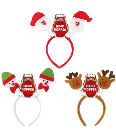 12x Christmas Head Boppers In Assorted Festive Designs