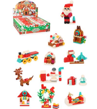 12x Christmas Building Block Kits In Counter Display