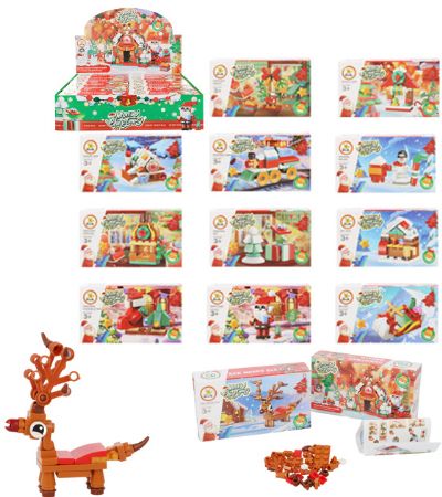 12x Christmas Building Block Kits In Counter Display | W65459