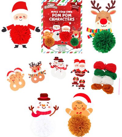 Merry Christmas - Make Your Own Festive Pom Pom Characters Craft Kit