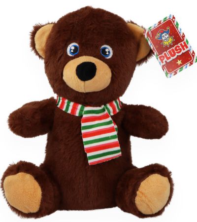 Plush Sitting Christmas Teddy Bear | W79194