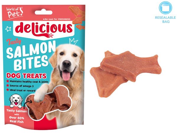 World Of Pets - Delicious Salmon Bites Dog Snack