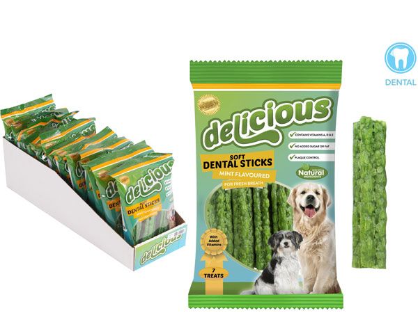 World Of Pets - Delicious 7 Piece Mint Flavoured Puffed Dental Sticks