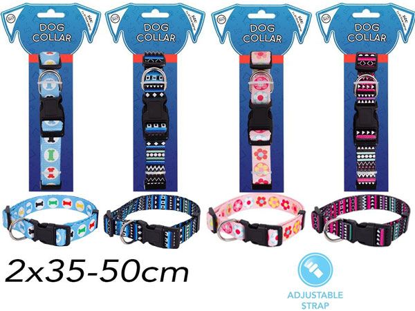 World Of Pets - Patterned Dog Collar, 2cm x 35-50cm, Assorted Picked At Random