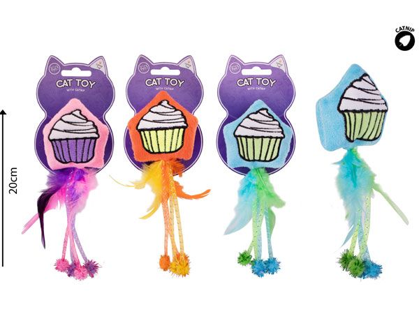 World Of Pets- Plush Cupcake Cat Toy, Assorted Picked At Random