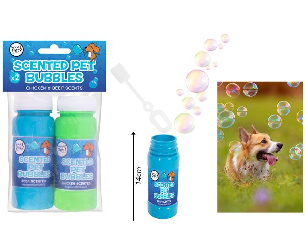 World Of Pets - 2 Pack Scented Pet Bubbles, Chicken And Beef