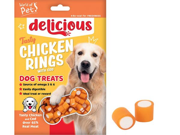 World Of Pets - Delicious Chicken Rings With Cod Dog Treats