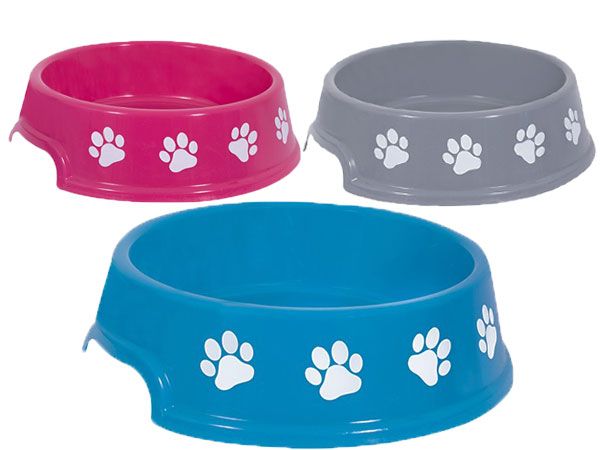 Wholesale Plastic Pet Bowl | Paw Print Design