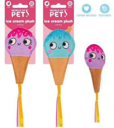 World Of Pets Felt Ice Cream Cat Toy With Cat Nip...Assorted Designs