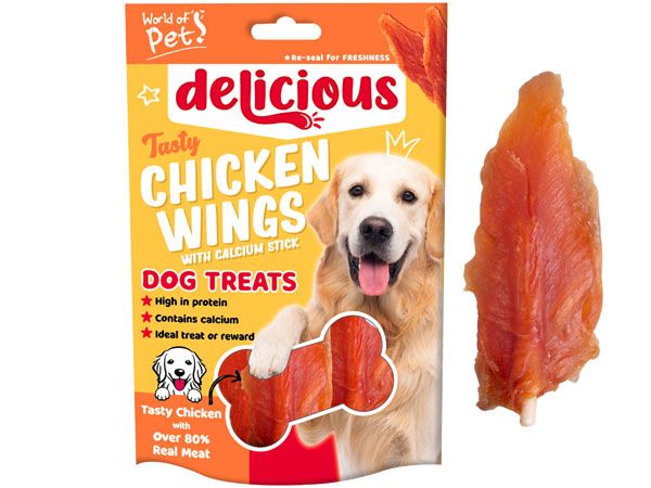 World Of Pets - Delicious Deli Soft Chicken Wings With Calcium Stick