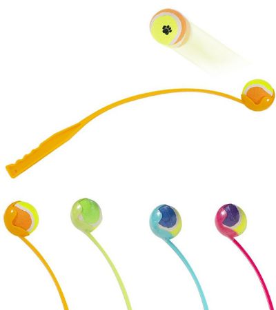World Of Pets - Tennis Ball With Chucker / Launcher...Assorted, Picked At Random