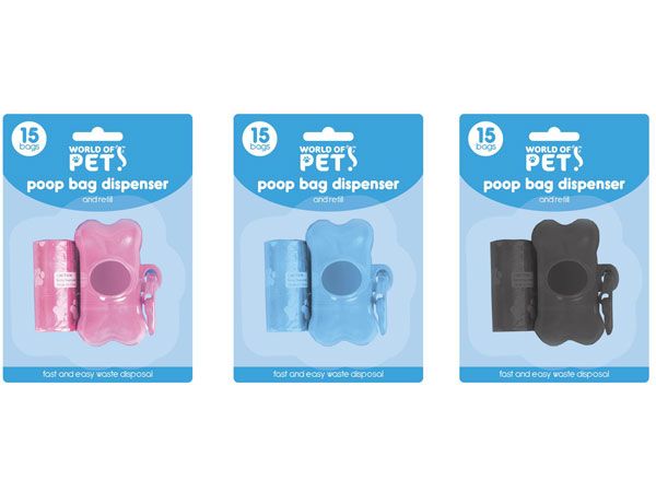 World Of Pets - Poop Bag And Dispenser, Assorted Picked At Random