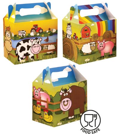 12x Farm Face Lunch Box / Party Box