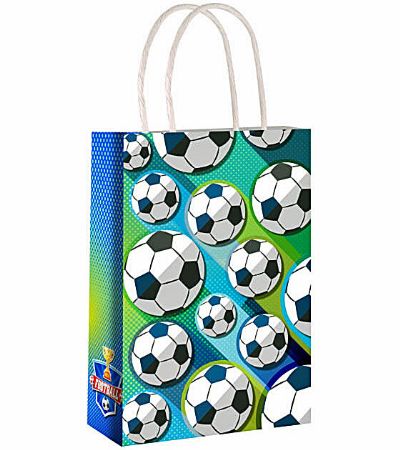 12x Football Paper Party Bags With Twist Handles | X30748