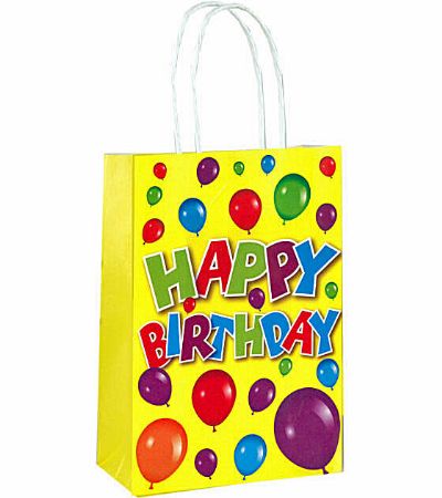12x Happy Birthday Paper Party Bags With Twist Handles | X30750
