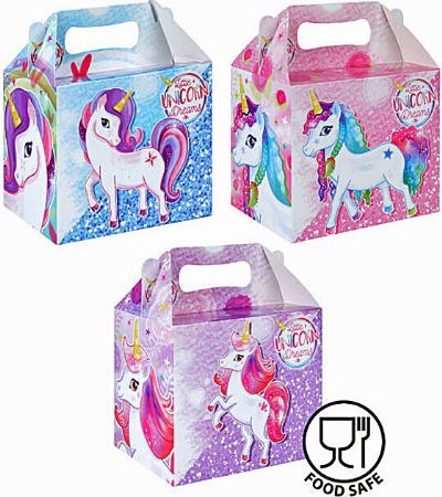 12x Unicorn Lunch Box / Party Box