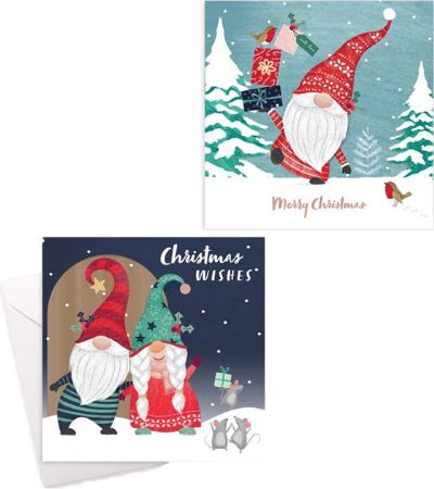 Festive Wonderland 10pk Square Christmas Cards - Gonk Designs