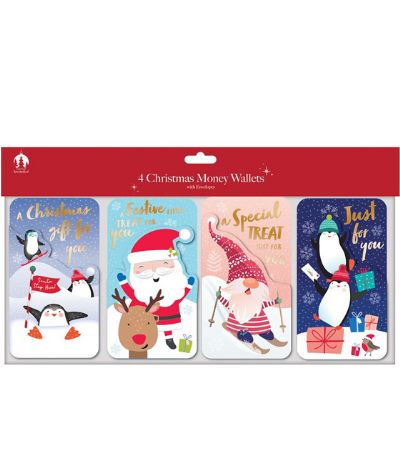 Festive Wonderland 4pk Money Wallets - Cute Designs
