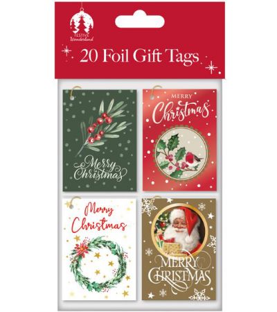 12x Festive Wonderland 20Pack Gift Tags - Traditional Designs