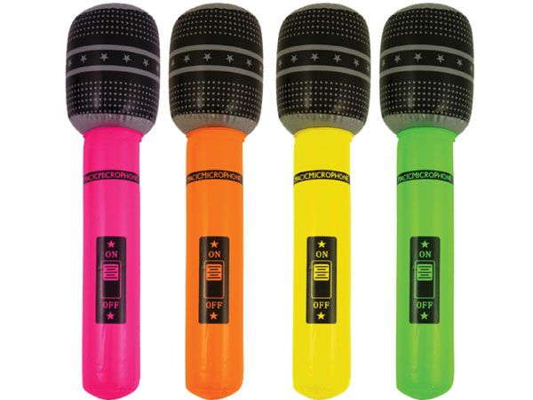 Inflatable 25cm Microphone, Assorted Picked At Random