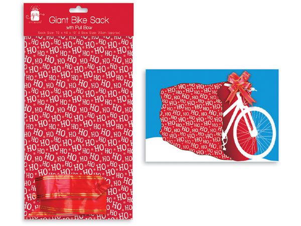 Giftmaker Giant Bike Sack With Pull Bow